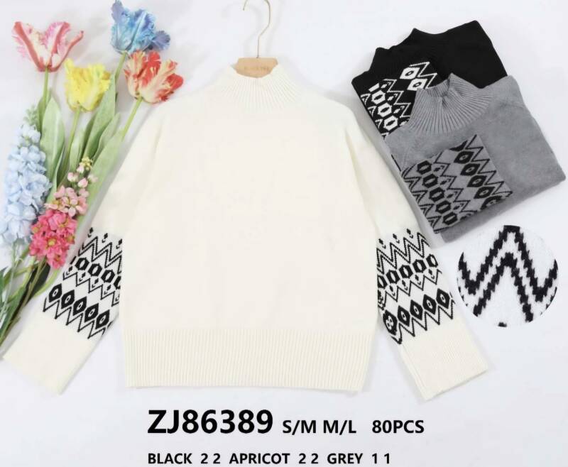 Swetry damskie Roz S/M-M/L. Mix kolor. Paczka 10 szt